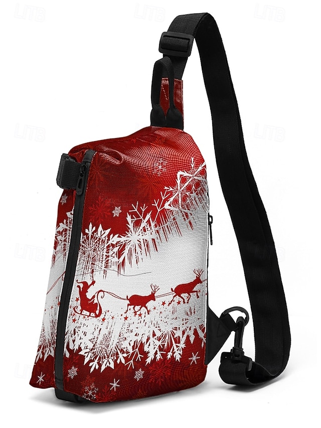 pnrguk1763118889287 Men's Christmas Sling Bag - Multiple Fun Patterns, Santa, - Image 1