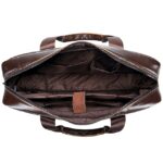 Premium Brown Leather Briefcase - Elegant Business Laptop Bag - Image 6