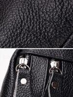 Men's Genuine Leather Fanny Pack - Large Capacity, Black - Image 10