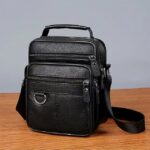Men's Black Leather Crossbody Messenger Bag – - Image 12