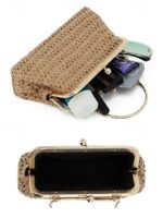 Women's Vintage Woven Straw Handbag – Elegant Kiss Lock - Image 8