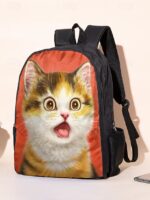 Kids cute cat theme three-piece backpack set, Including - Image 3