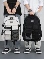 Unisex Waterproof School Backpack with Multi-Pocket Design and