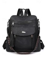 Women's Faux Leather Convertible Backpack Purse – Vintage - Image 20