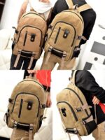 Men's Large Capacity Canvas Backpack – Vintage Style - Image 4