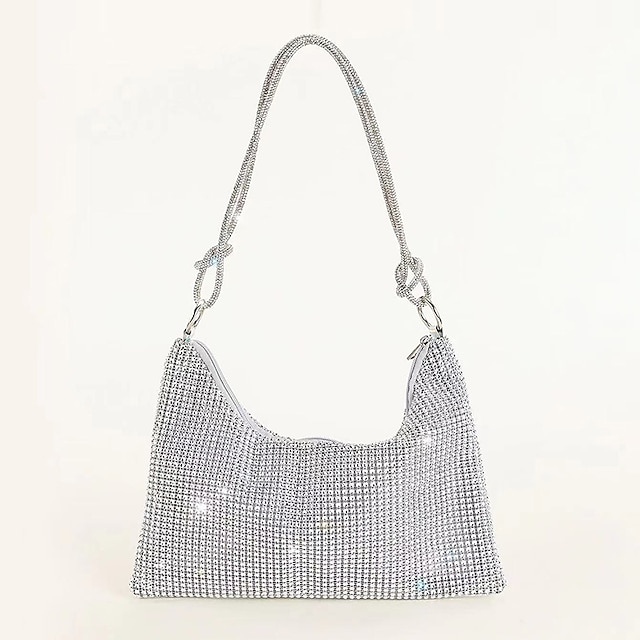 sexyai1678377473009 Women's Silver Rhinestone Shoulder Bag – Sparkly Hobo - Image 1