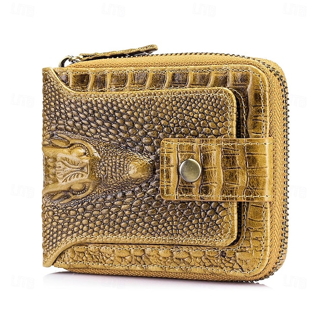 sopsel1717471390234 Men's leather crocodile patterned top layer cowhide - Image 1