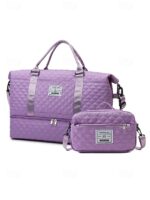 Women's Polyester Quilted Duffel Bag Set, Multiple Colors, - Image 18
