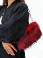Women's Faux Fur Chain Bag – Plush and Stylish with - Image 2