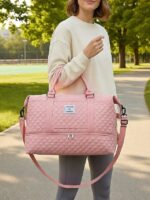 Women's Polyester Quilted Duffel Bag Set, Multiple Colors, - Image 2
