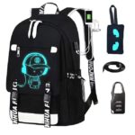 Boys' Luminous School Backpack with USB Charging Port and