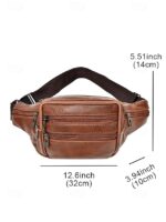Men's Genuine Leather Waist Bag – Multi-Pocket Crossbody - Image 11
