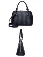 Women's 3-Piece Brown Woven Faux Leather Handbag Set – - Image 6