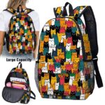 Women's Backpack Large Capacity Cat Animal Print Backpack