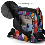Large Capacity Colorful Abstract Art Print Multi-Carry Backpack - Image 6