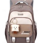 Teen Large Capacity Waterproof Backpack with Cute Toast Pendant