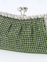 Women's Green Sage Rhinestone Clutch Purse – Vintage - Image 5