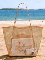 Women's Tote Shoulder Bags Mesh Shopping Casual Daily Beach - Image 2