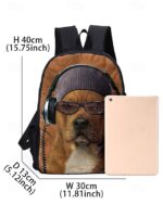 Boys 3-piece Cool Dog Headphones Printed Backpack Set - Stylish - Image 8