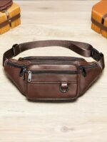Men's Vintage Leather Sling Bag Fanny pack– Crossbody - Image 13