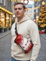 Men's Christmas Sling Bag - Multiple Fun Patterns, Santa, - Image 2