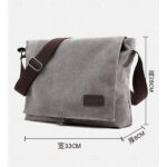 Men's Brown Canvas Messenger Bag with Adjustable Shoulder - Image 2