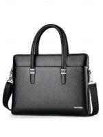 Men's Faux Leather Business Briefcase with Detachable - Image 11