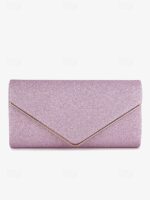Women's Gold Glitter Envelope Clutch with Chain Strap – - Image 8