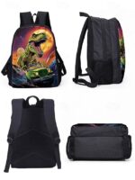 Kids' 3-Piece Dinosaur Backpack Set with Lunch Bag and - Image 6