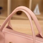 Women's White Faux Leather Handbag with Top Handle and - Image 10