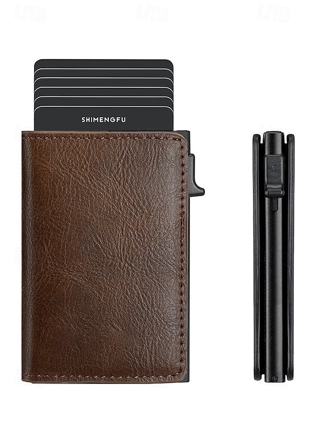 wvptry1766998227614 Men's RFID Blocking Carbon Fiber Pattern Wallet, Faux - Image 1