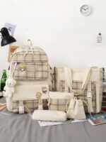 Girls 5-piece school backpack set with messenger bag, Pencil - Image 11