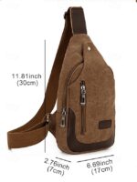 Men's Canvas Sling Bag - Durable Crossbody Shoulder - Image 9