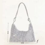 Women's Silver Rhinestone Shoulder Bag – Sparkly Hobo - Image 5