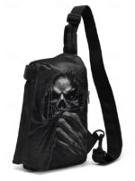 Men's Gothic Skull Crossbody Bag – Multi-Pocket Large - Image 11