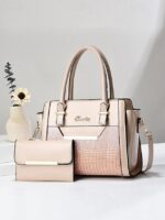 Women's Patent Faux Leather Handbag Set – Glossy - Image 11