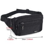 Men's Black Nylon Travel Fanny Pack, Multi - Pocket Waist - Image 2