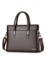 Men's Faux Leather Business Briefcase with Detachable - Image 10