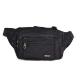Men's Black Nylon Travel Fanny Pack, Multi - Pocket Waist