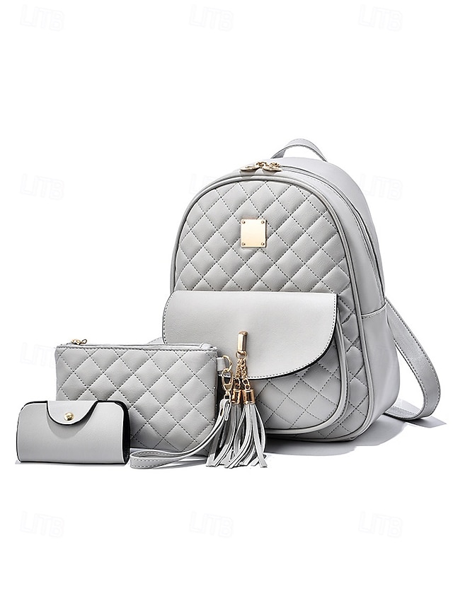 zmxtue1740567908424 Women's Quilted Pink Leather Backpack Wristlet Card Holder - Image 1