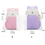 Girls' Pink and White School Backpack with Cute Cartoon - Image 3