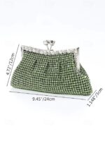 Women's Green Sage Rhinestone Clutch Purse – Vintage - Image 7