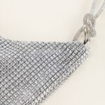 Women's Silver Rhinestone Shoulder Bag – Sparkly Hobo - Image 3